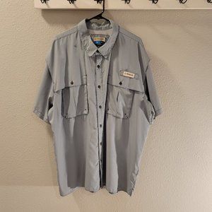 Magellan XXL Navy Blue Small Check Fishing/Outdoor Shirt - Short Sleeve